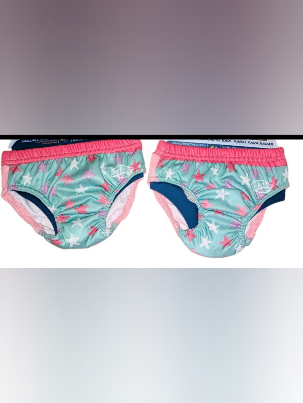 NWT, Swimways,2pk, Mermaid Unicorn, Reusable, UPF, Swim Diapers -Size SM/6 Mths